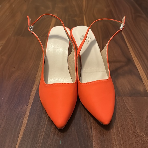 Women's Orange High Heel Sandals Stiletto Pointed Toe High Heels Pumps size 6.5 - Picture 6 of 9